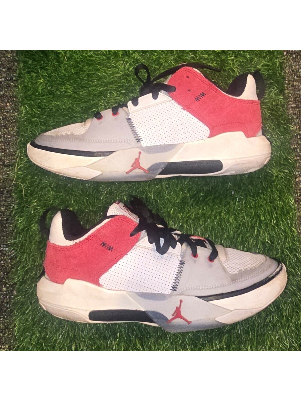 Nike JORDAN ONE TAKE 5 White Red Black Basketball Shoes Size 7.5 Mens FD2335-160